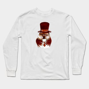 Tea Time with House Sparrow Long Sleeve T-Shirt